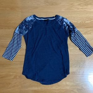 Jcrew blue baseball tee